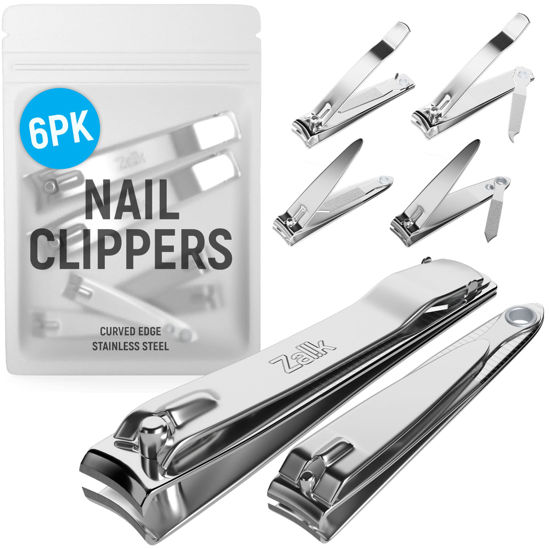 GetUSCart- (6 Pack) Toe Nail Clippers Toenail Clippers and Fingernail  Clipper Set, Premium Stainless Steel Ultra Sharp Sturdy Curved Edge Cutter  Trimmer Finger Nail Clip for Adults Men Women Nail Cleaner