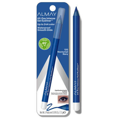 Picture of Almay All-Day Intense Gel Eyeliner, Longlasting, Waterproof, Fade-Proof Creamy High-Performing Easy-to-Sharpen Liner Pencil, 120 Nocturnal Navy, 0.045 Oz.