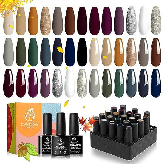 Buy Lavender Violets 27 Colors Fall Gel Nail Polish Set with 24W UV LED Nail  Lamp Dryer, Red Gray Gel Polish, No Wipe Top Base Coat, All-In-One Manicure  Kit for Beginner, Nail