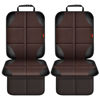 Picture of XHYANG Car Seat Protector 2 Pack Car Seat Cushion Mat Thickest Padding,Waterproof 600D Fabric Car Seat Covers for Non-Slip Backing Mesh Pockets for Baby and Pet 2 Seat Protector Brown