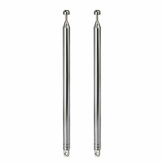 Picture of Bingfu 7 Sections Telescopic 74cm AM FM Antenna Portable Radio Antenna Replacement (2-Pack) Compatible with Indoor Portable Radio Home Stereo Receiver AV Audio Video Home Theater Receiver TV Tuner