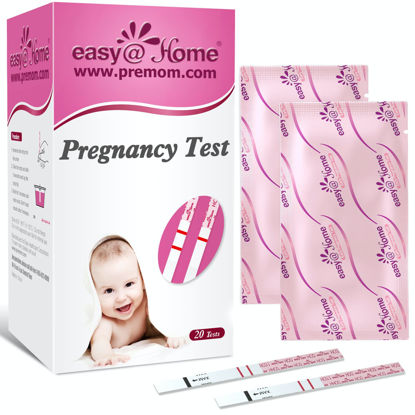 Picture of Easy@Home Pregnancy Test Strips Kit, Powered by Premom Ovulation Predictor iOS and Android APP, 20 HCG Tests