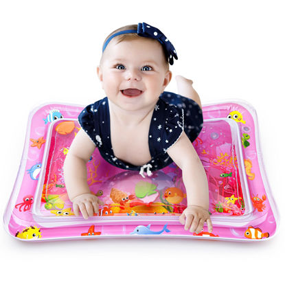 Picture of Yeeeasy Tummy Time Water Mat for Baby Girl Baby Girl Toys for 3 to 12 Months Great Baby Girl Gifts Promote Baby Girl Sensory Development