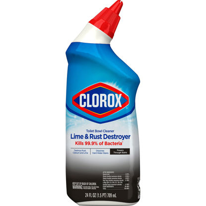 Picture of Clorox Toilet Bowl Cleaner Lime & Rust Destroyer, Automatic Toilet Bowl Cleaner, Healthcare Cleaning and Industrial Cleaning, 24 Ounces (Packaging May Vary) - 00275