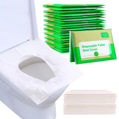 Picture of Toilet Seat Covers Disposable, YGDZ 110pcs Flushable Travel Disposable Toilet Seat Covers for Adults Kids Potty Training, Travel Essential Accessories for Airplane, Road Trips, Camping