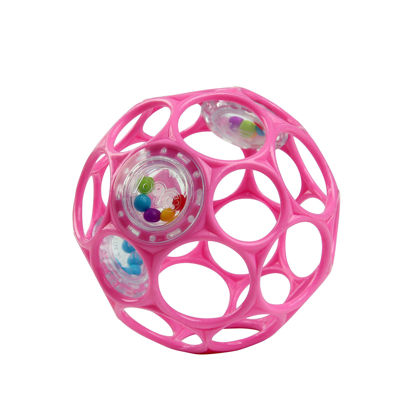 Picture of Bright Starts Oball Easy-Grasp Rattle BPA-Free Infant Toy in Pink, Age Newborn and up, 4 Inches