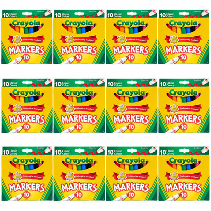 Picture of Crayola Broad Line Markers Bulk, 12 Marker Packs with 10 Colors