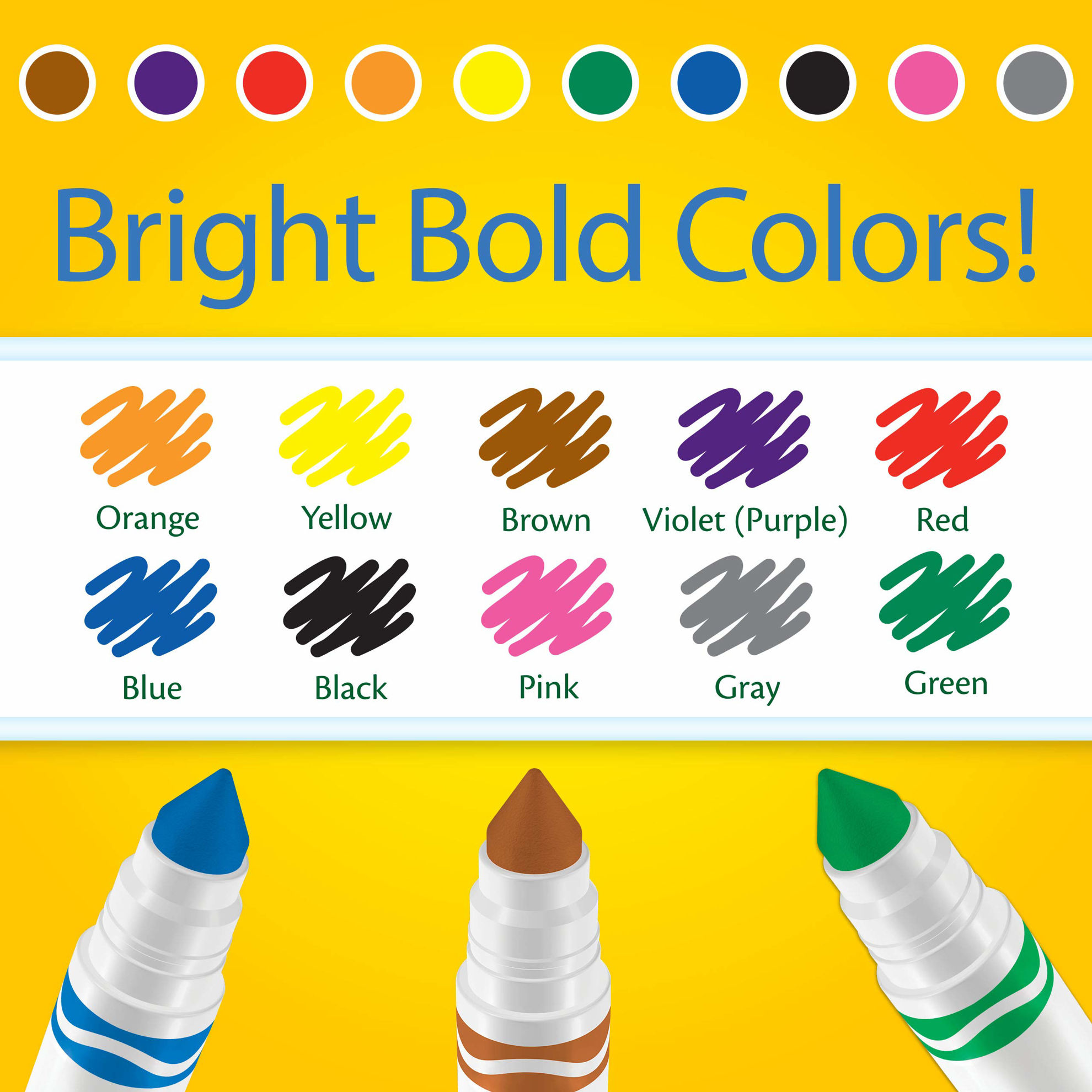 GetUSCart- Crayola Broad Line Markers Bulk, 12 Marker Packs with 10 Colors