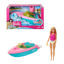 Picture of Barbie Doll and Boat Playset with Pet Puppy, Life Vest and Beverage Accessories, Fits 3 Dolls and Floats in Water
