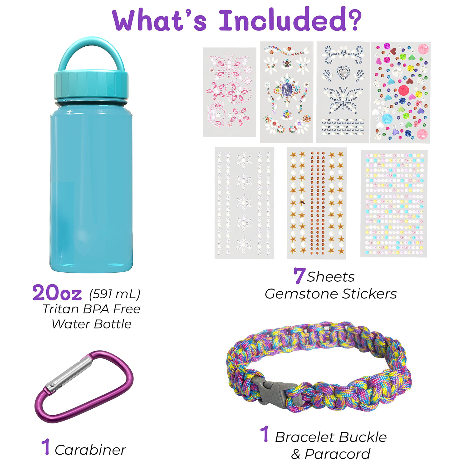 GetUSCart PURPLE LADYBUG Decorate Your Own Water Bottle for Girls