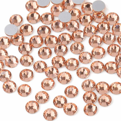 Beadsland 1440pcs Flat Back Crystal Rhinestones Round Gems for Nail Art and Craft Glue Fix, Rose,SS12,3.0-3.2mm