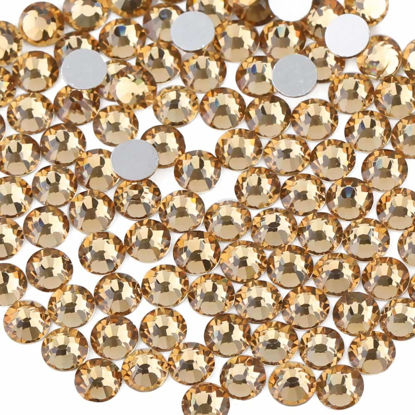 Picture of Beadsland 1440 Pieces Flat Back Crystal Rhinestones Round Gems,1.3mm-6.5mm, Lt Colorado Topaz,SS20,4.6-4.8mm