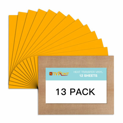 Picture of Yellow HTV Heat Transfer Vinyl Bundle: 13 Pack 12" x 10" Yellow Iron on Vinyl for T-Shirt, Yellow Heat Transfer Vinyl for Cricut, Silhouette Cameo or Heat Press Machine