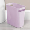 Picture of mDesign Plastic Small Trash Can, 1.5 Gallon/5.7-Liter Wastebasket, Narrow Garbage Bin with Handles for Bathroom, Laundry, Home Office - Holds Waste, Recycling, 10" High - Aura Collection, Light Purple