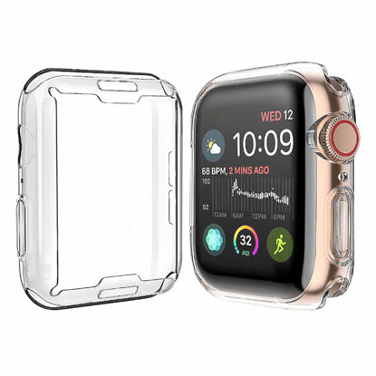 Picture of [2-Pack] Julk 44mm Case for Apple Watch Series 6 / SE/Series 5 / Series 4 Screen Protector, Overall Protective Case TPU HD Ultra-Thin Cover for iWatch, Transparent