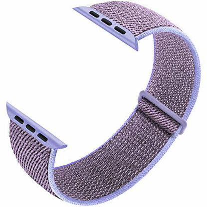 Picture of Ruiboo Sport Loop Compatible with iWatch Band 38mm 40mm 42mm 44mm iWatch Series 6 5 SE 4 3 2 1 Strap, Women Men Sport Weave Replacement Wristband Adjustable Breathable, 38mm 40mm Lilac