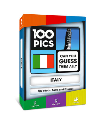 Picture of 100 PICS Italy Game | Kids Games | Card Games & Fun Travel Games | Learning Resources | Card Games for Adults and Kids | Family Games | Flash Cards | Kids Travel | Ages 6+