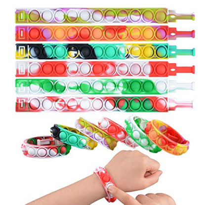 Picture of Push Pop Bubble Wristband Fidget Toys, Set of 12 Wearable Autism Special Needs Stress Reliever ,Hand Finger Press Silicone Bracelet Toy for Kids and Adults (Camouflage-12)