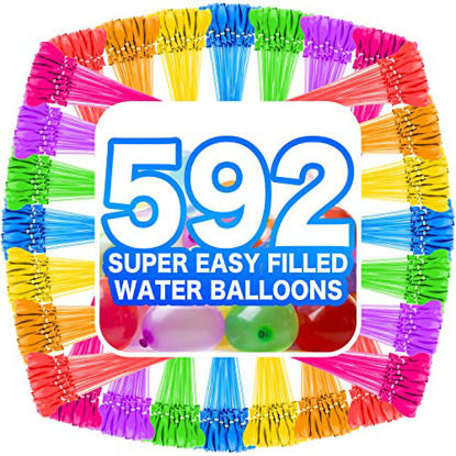Picture of Water Balloons Instant Balloons Easy Quick Fill Balloons Splash Fun for Kids Girls Boys Balloons Set Party Games Quick Fill 592 Balloons for Outdoor Summer Funs NKL19