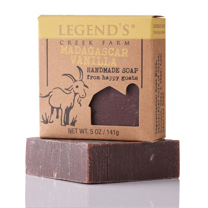 Picture of Legend’s Creek Farm, Goat Milk Soap, Moisturizing Cleansing Bar for Hands and Body, Creamy Lather and Nourishing, Gentle For Sensitive Skin, Handmade in USA, 5 Oz Bar (Madagascar Vanilla O.S.)