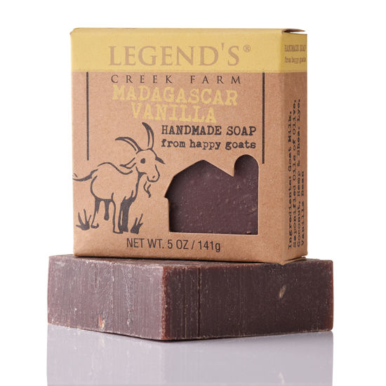 Picture of Legend’s Creek Farm, Goat Milk Soap, Moisturizing Cleansing Bar for Hands and Body, Creamy Lather and Nourishing, Gentle For Sensitive Skin, Handmade in USA, 5 Oz Bar (Madagascar Vanilla O.S.)