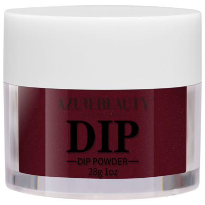 Picture of AZUREBEAUTY Dip Powder Dark Red Color, Nail Dipping Powder Scarlet French Nail Art Starter Manicure Salon DIY at Home, Odor-Free and Long-Lasting, No Needed Nail Lamp Curing, 1 Oz