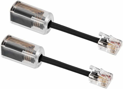 Picture of Uvital Telephone Cord Detangler, Anti-Tangle Telephone Handset Cable 360 Degree Rotating Landline Swivel Cord Untangler Black (2 Pack)