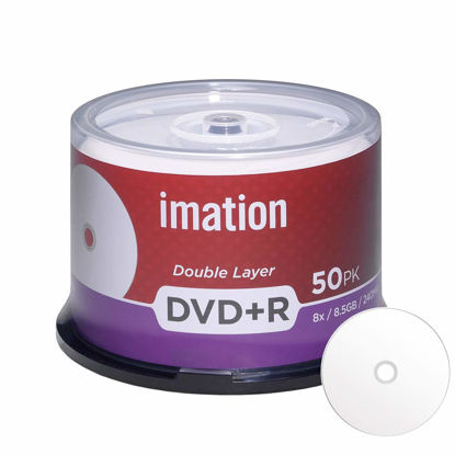 Picture of 50 Pack Imation DVD+R DL Dual Layer 8X 8.5GB DVD Plus R Double Layer White Inkjet Hub Printable Blank Media Data Movie Game Recordable Disc