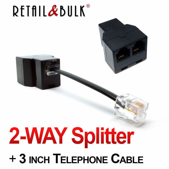 GetUSCart RetailAndBulk Phone Jack Splitter for Landline Telephone