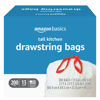 Picture of Amazon Basics Tall Kitchen Drawstring Trash Bags, 13 Gallon, Unscented, 200 Count (Previously Solimo)