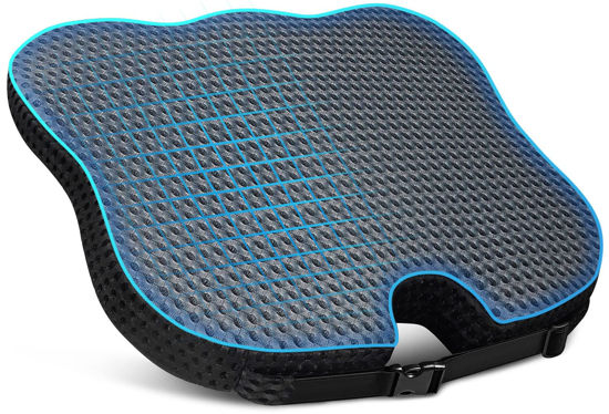 Car Seat Cushion - Comfort Memory Foam Seat Cushion for Car Seat Driver,  Tailbone (Coccyx) Pain Relief, Car Seat Cushions for Driving (Gray)