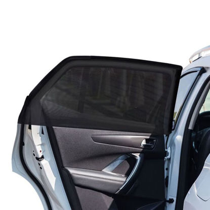 Picture of 2Pack Large Size Super Elastic 42" to 53" Car Window Sunshades, for Large SUV, Pickup, Truck, Minivan, Breathable Mesh Window Cover for Car, Side Window Screen for Car Camping