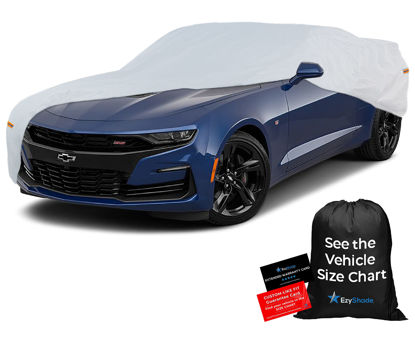 Picture of EzyShade 10-Layer Waterproof Sports Car Cover. See Vehicle Size-Chart for Accurate Fit. All Weather Outdoor Covers. Challenger Charger Monte Carlo Classic Cars. Sun Snow Rain. Size C6 (See Size Chart)