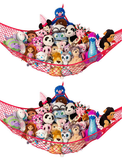 Picture of Lilly's Love Stuffed Animal Storage Hammock - Large 2 Pack - "STUFFIE PARTY HAMMOCK" (Red)