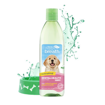 Picture of TropiClean Fresh Breath for Puppies | Dog Oral Care Water Additive | Puppy Breath Freshener for Dental Health| Made in the USA | 16 oz.