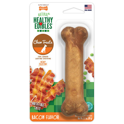 Picture of Nylabone Healthy Edibles All-Natural Long Lasting Bacon Flavor Chew Treats 1 Count Bacon Medium/Wolf