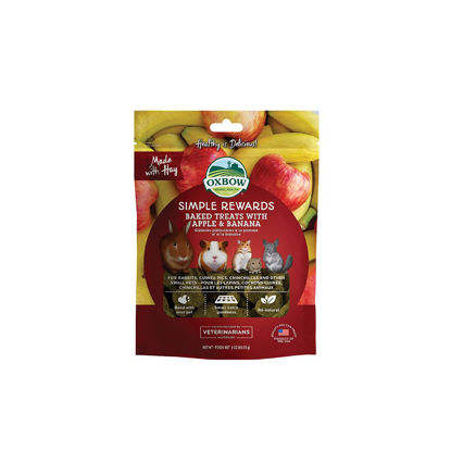 Picture of Oxbow Simple Rewards Baked Treats with Apples and Bananas for Rabbits, Guinea Pigs, Chinchillas, and Small Pets 3 Ounce (Pack of 1)