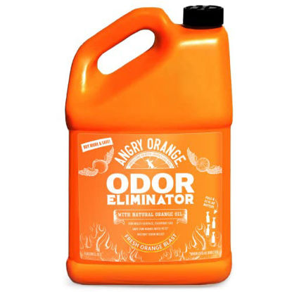 Picture of ANGRY ORANGE Pet Odor Eliminator for Strong Odor - Citrus Deodorizer for Strong Dog or Cat Pee Smells on Carpet, Furniture & Indoor Outdoor Floors - 128 Fluid Ounces - Puppy Supplies - 1 Gallon