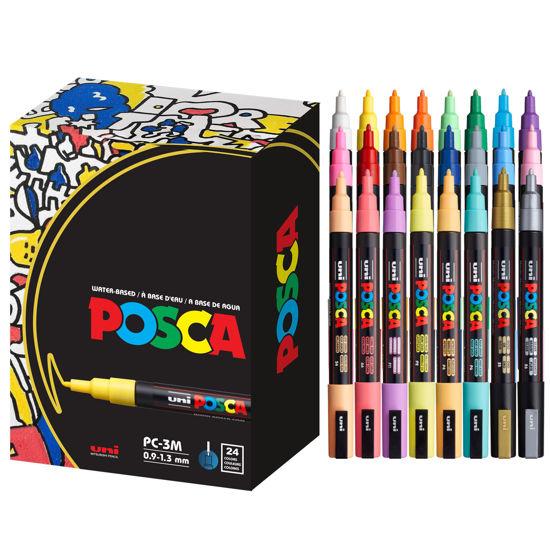 POSCA Fine PC-3M Art Paint Marker Pens Gift Set of 4 Pastel Tones Drawing  Poster Markers Light Pink, Sky Blue, Lilac & Light Green -  Finland