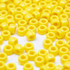 Picture of 1000 Pcs Acrylic Yellow Pony Beads 6x9mm Bulk for Arts Craft Bracelet Necklace Jewelry Making Earring Hair Braiding (Yellow)