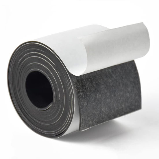 Picture of DOBTIM Adhesive Rubber Strips 1/16 (.062)" Thick X 3" Wide X 10' Long, Self Stick Rubber Sheet Non-Slip Insulation Pads Black Rubber Padding Rubber Strip Roll