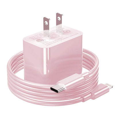 Picture of [Apple MFI Certified] iPhone Charger Apple Block USB C Fast Wall Plug with 6ft USB C to Lightning Cable for iPhone13/ 12/12pro/12 pro max/11 pro Max/Air pods pro/iPad air 3/min4/5 (Pink, 1 Pack)