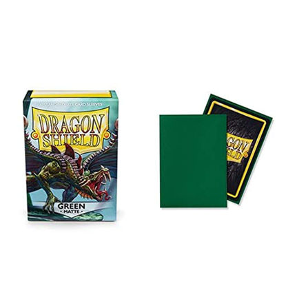 Picture of Dragon Shield Matte Green Standard Size 100 ct Card Sleeves Individual Pack