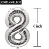 Picture of 18 Number Balloons Silver Giant Jumbo Big Large Number 18 Foil Mylar Balloons for 18th Birthday Party Supplies 18 Anniversary Events Decorations