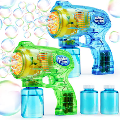 Picture of JOYIN 2 Bubble Guns Blaster Kit with 2 Bubble Solution for Kids, Automatic Bubble Maker Blower Machine, Bubble Blower for Bubble Party Favors, Birthday, Outdoor & Indoor Activity, Summer Toy