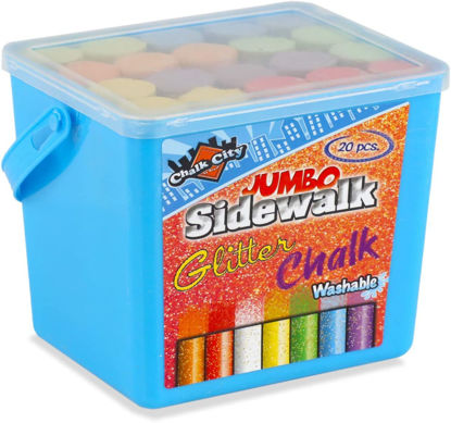 Picture of Chalk City Sidewalk Glitter Chalk, 20 Count Chalk, Jumbo Chalk, Washable, Art Set
