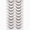 Picture of Losha Manga Lashes Natural Look Fluffy False Eyelashes 10 Pairs Durable Faux Mink Lashes Handmade Fake Anime Eye Lashes Pack Like Individual Clusters| BC009