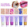 Picture of MEICOLY Gold Body Glitter,Purple Face Glitter Gel,Mermaid Sequins Liquid Self-Adhesive Glitter Gel,Chunky Glitter Eye Lip Hair Nail Festival Rave Accessories,Sparkling Body Glitter Gel for Women,100g