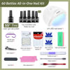 Picture of JODSONE 60 PCS Gel Nail Polish Kit with U V Light 55 Colors No Wipe Beautiful Colors Nail Gel Polish Base Top Coat Manicure Gifts for Salon and at Home
