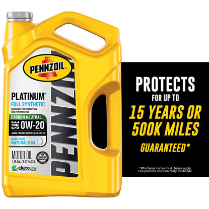 Picture of Pennzoil Platinum Full Synthetic 0W-20 Motor Oil (5-Quart, Single)